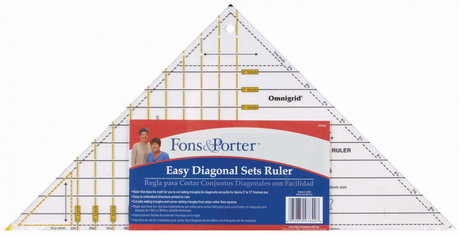 Fons and Porter - Easy Diagonal Sets Ruler - FPR7842 – Pink Door Fabrics