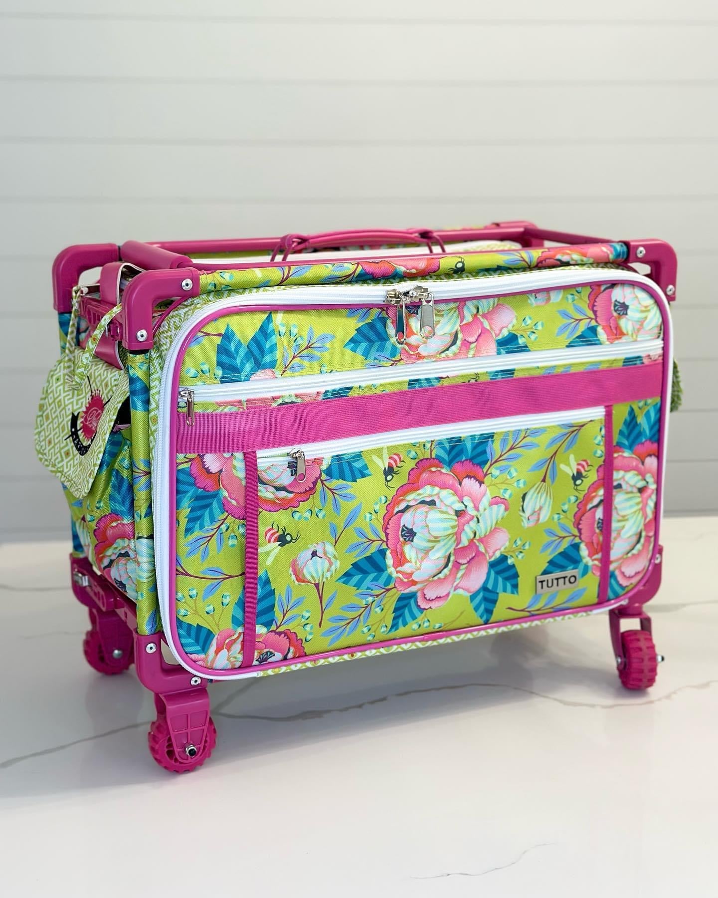 Tutto 2XL Sewing Machine Bag On Wheels - Pink Modern