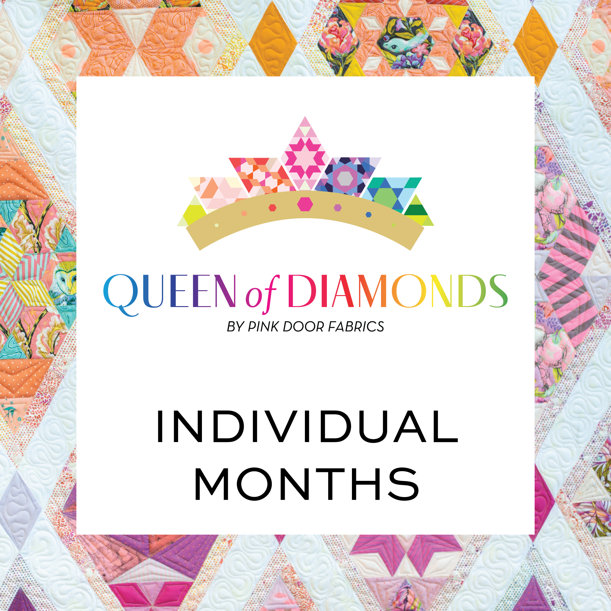 Queen of Diamonds Quilt BOM featuring Tula Pink Fabrics - Petting