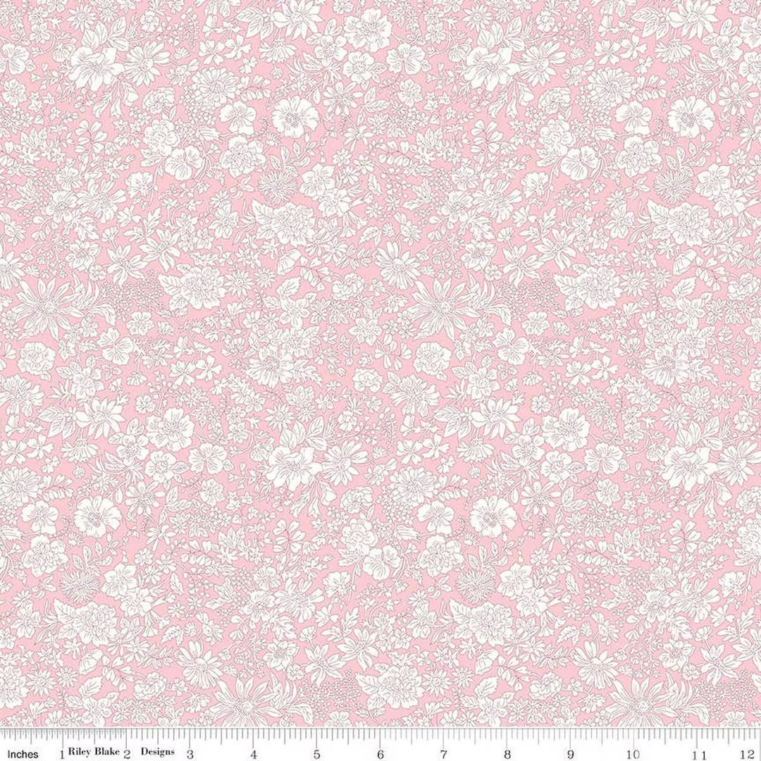 A closeup shot of the quilting fabric pattern called Candy Floss, part of Liberty Fabric's Emily Belle fabric collection by Riley Blake. SKU is 01666405A.