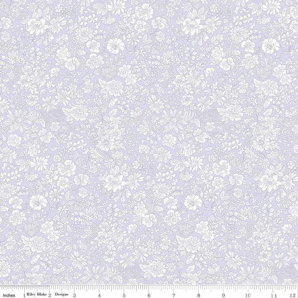 A closeup shot of the quilting fabric pattern called Lilac, part of Liberty Fabric's Emily Belle fabric collection by Riley Blake. SKU is 01666425A.