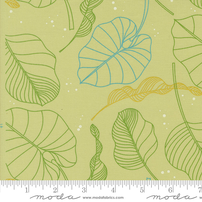 PREORDER - Olive You - Leaves in Light Lime - Zen Chic - 1880 17 - Half Yard