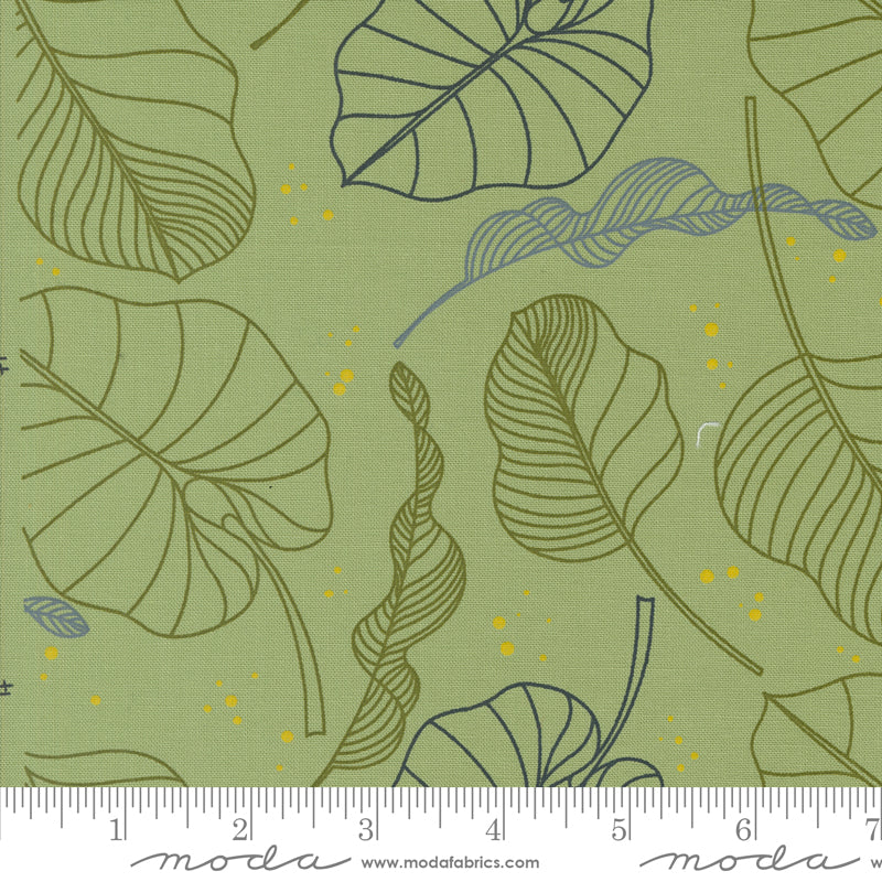 PREORDER - Olive You - Leaves in Sage - Zen Chic - 1880 18 - Half Yard