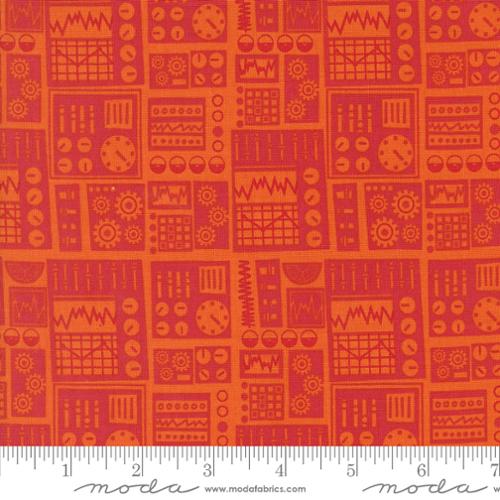 A closeup shot of the quilting fabric pattern called Dashboard, designed by Stacy Iest Hsu, in the mars colorway. The SKU is 20953 20.