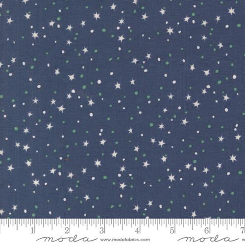 A closeup shot of the quilting fabric pattern called Stars Stars, designed by Stacy Iest Hsu, in the galaxy colorway. The SKU is 20955 14.