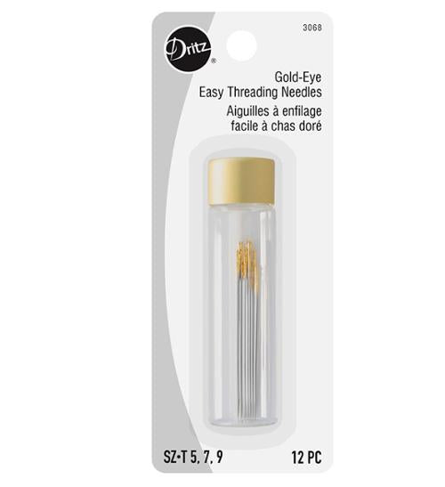 PREORDER - Dritz - Gold Eye Needles Easy Threading - 3068