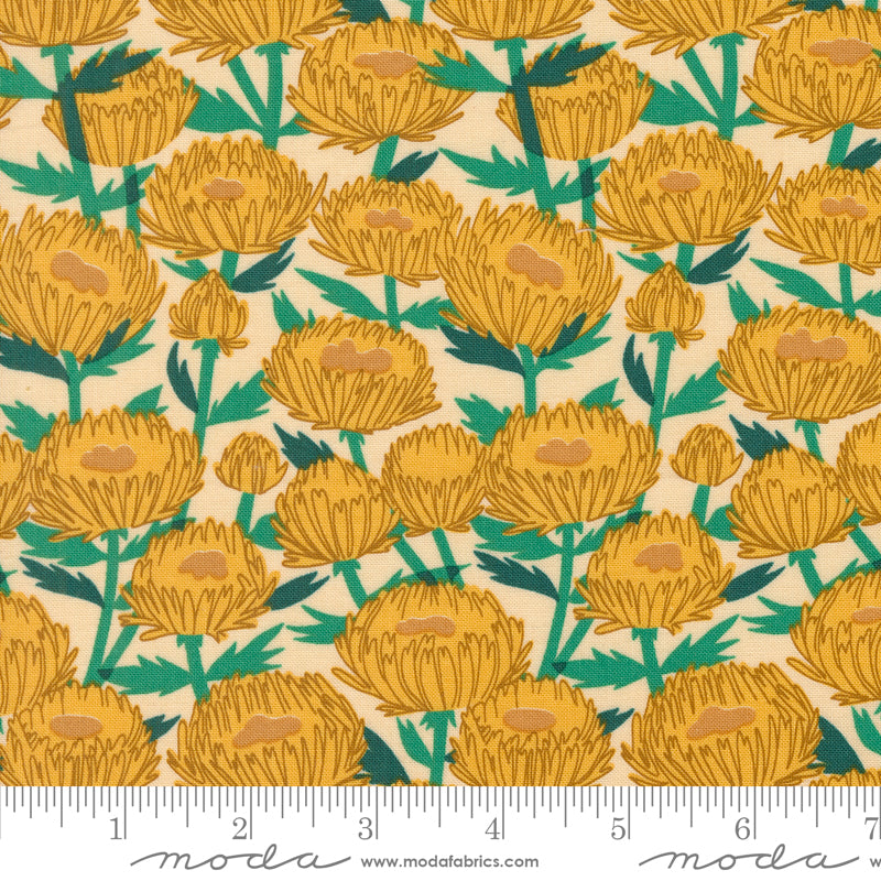 Cotton quilting fabric pattern called 'November in Sand'. Part of the 'Love Letter' fabric collection. Designed by Lizzy House for fabric company MODA. SKU: 37122 14. 44-45 inch width.