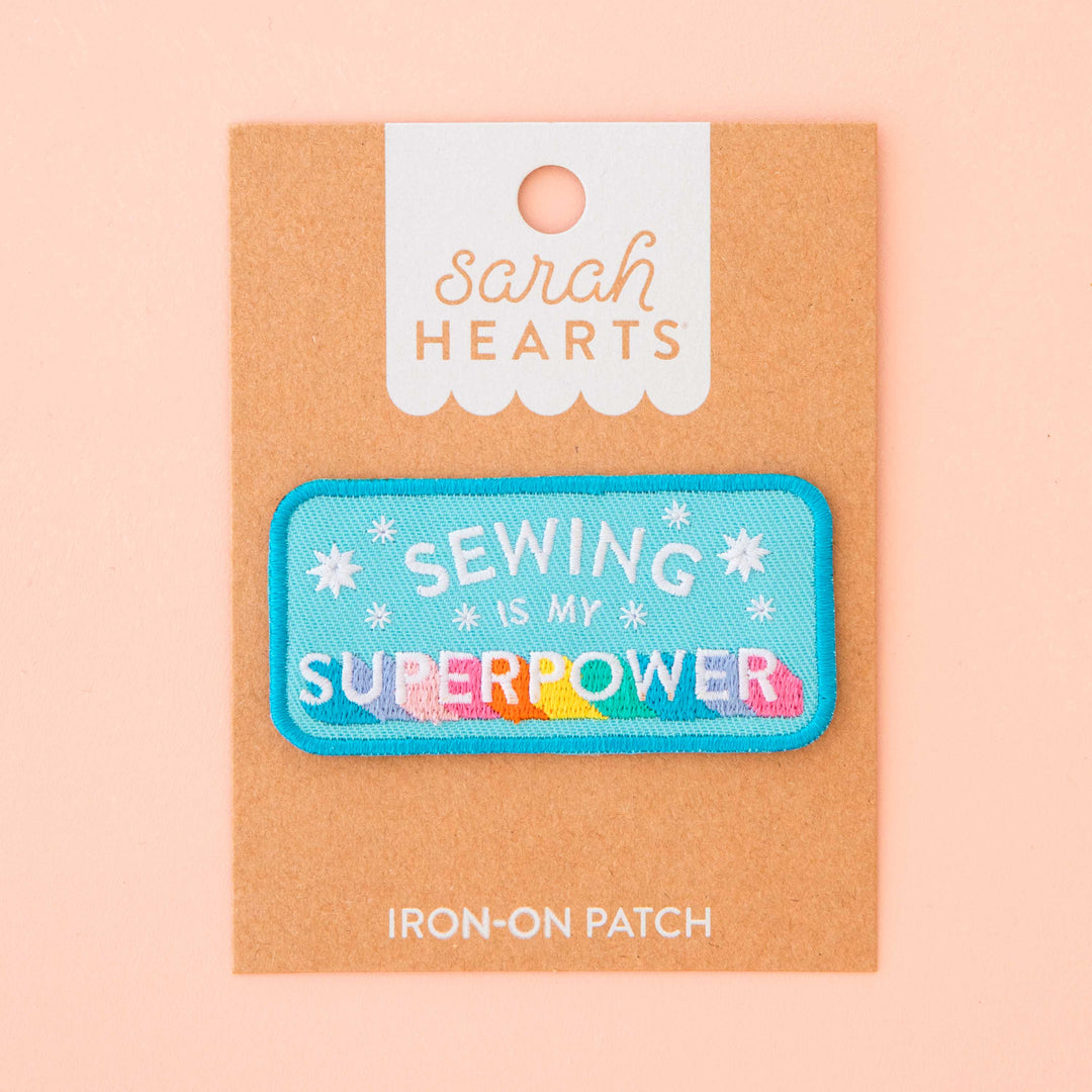 Sarah Hearts - Sewing is my Superpower Iron-On Patch - PA10