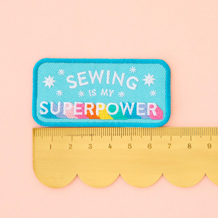 Sarah Hearts - Sewing is my Superpower Iron-On Patch - PA10