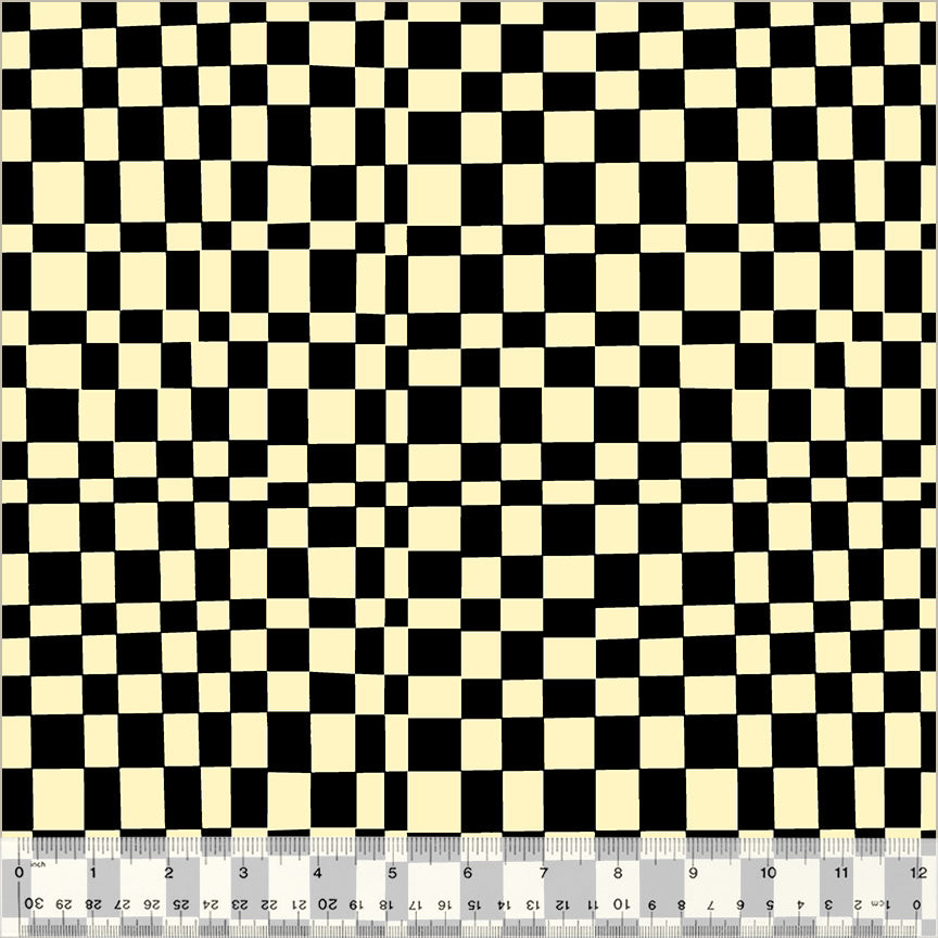 PREORDER - Kaleidoscope - Checker in Ink/Vanilla - Annabel Wrigley - 54120D-11 - Half Yard