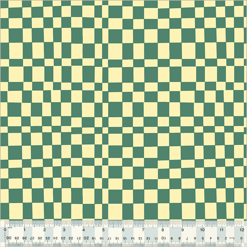 PREORDER - Kaleidoscope - Checker in Agave/Vanilla Custard - Annabel Wrigley - 54120D-2 - Half Yard