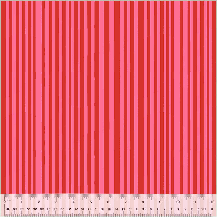 PREORDER - Kaleidoscope - Mini Stripe in Capsicum/Perfect Pink - Annabel Wrigley - 54121D-14 - Half Yard
