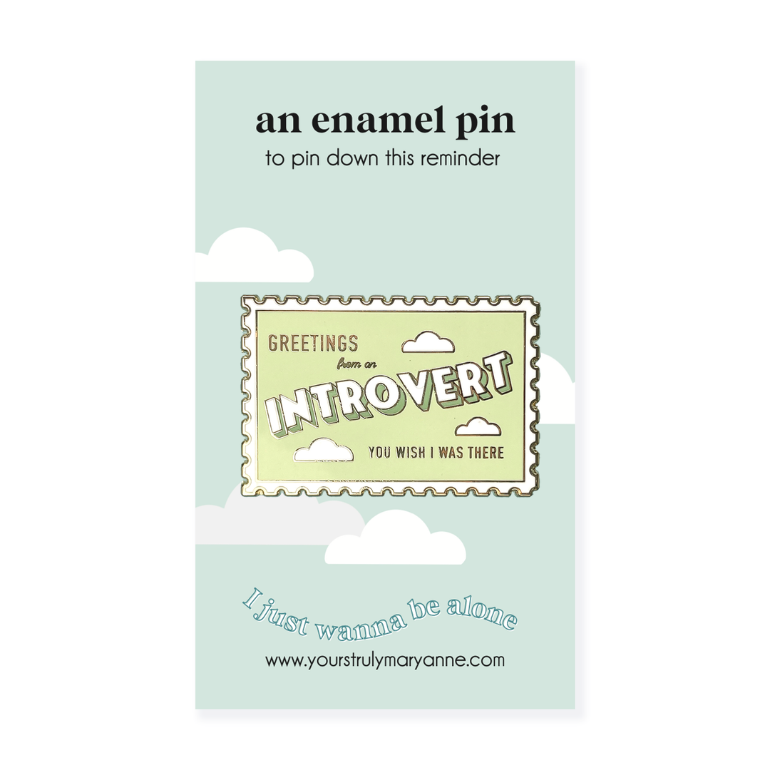 Introvert Stamp Enamel Pin