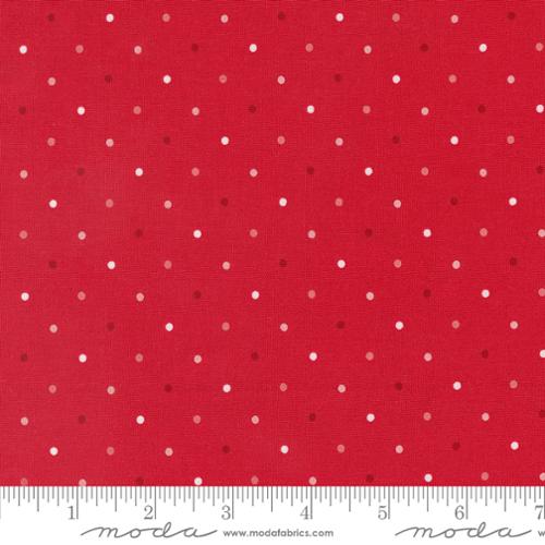 A closeup shot of the quilting fabric called Magic Dot, designed by Lella Boutique, in the strawberry colorway. The SKU is 5230 32.