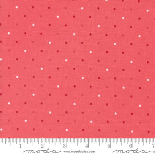 A closeup shot of the quilting fabric called Magic Dot, designed by Lella Boutique, in the raspberry colorway. The SKU is 5230 33.