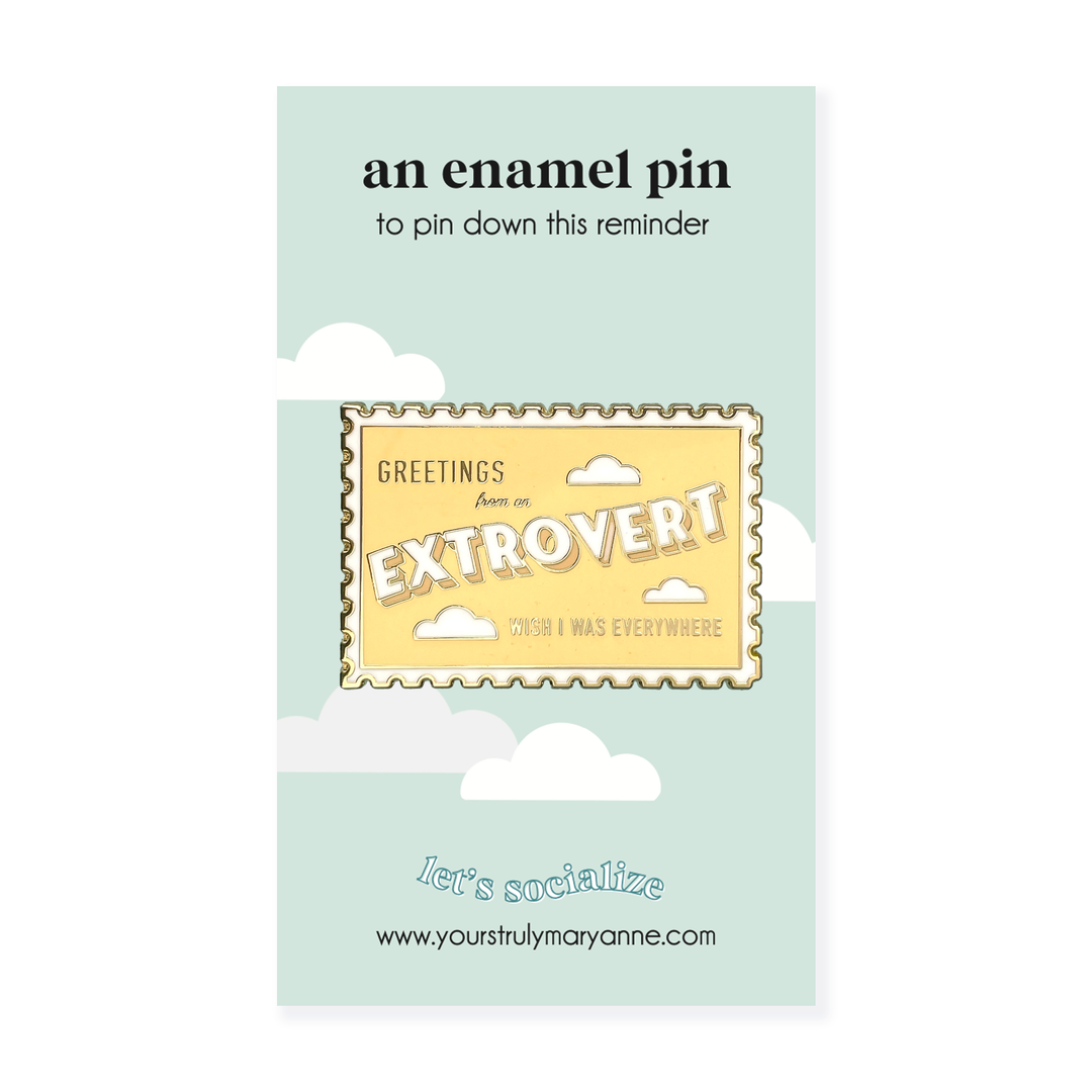 Extrovert Stamp Enamel Pin