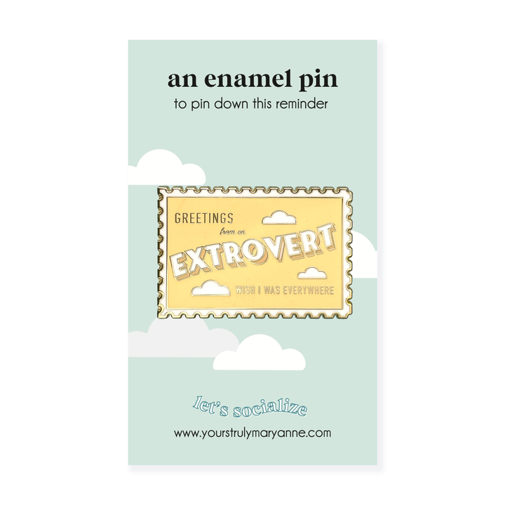 Extrovert Stamp Enamel Pin