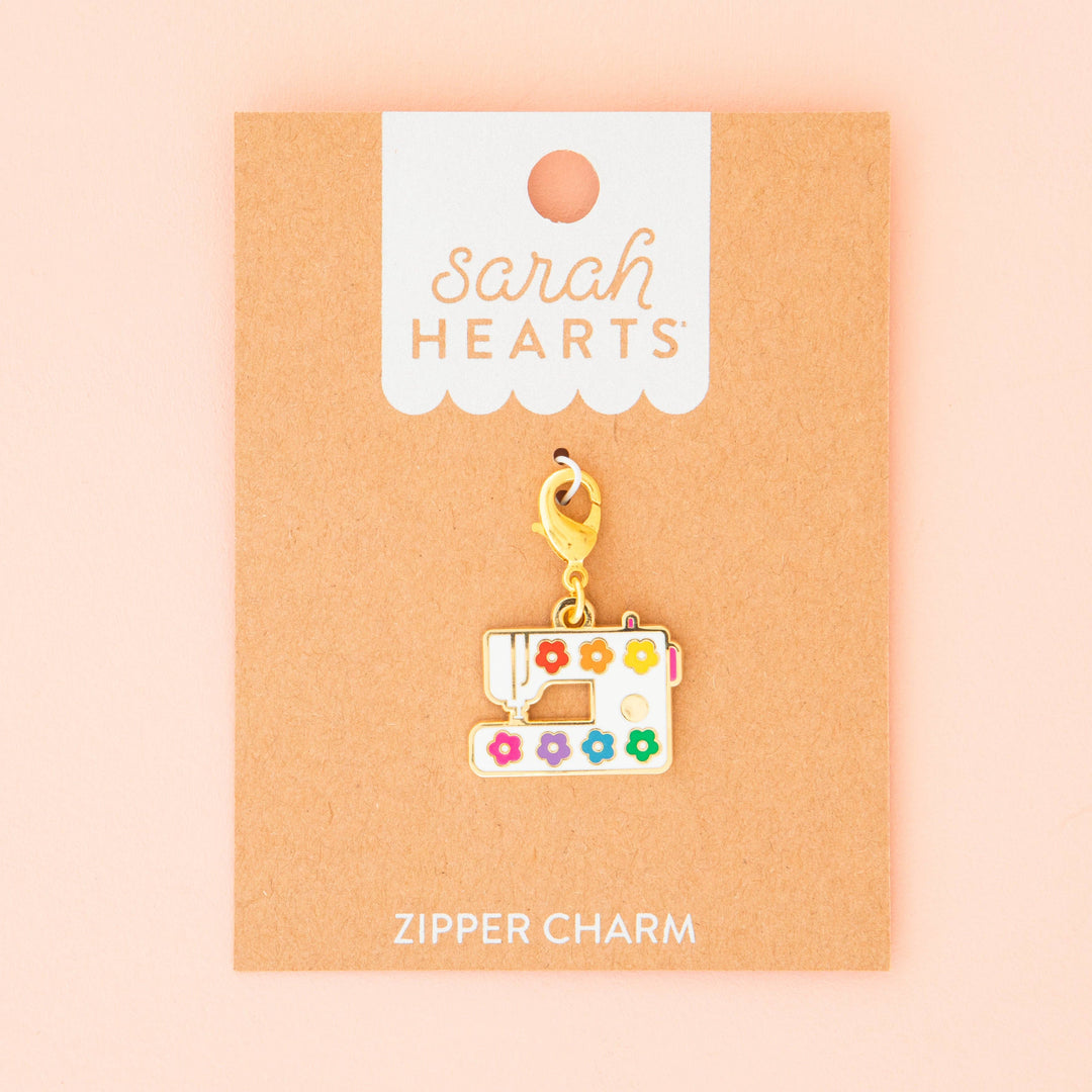 Sarah Hearts - Sewing Machine Zipper Charm - ZC03