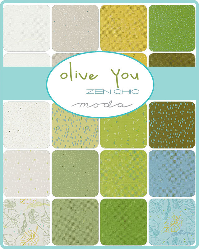 PREORDER - Olive You - 10" Layer Cake - Zen Chic - 1880LC - 42 Piece Assorted