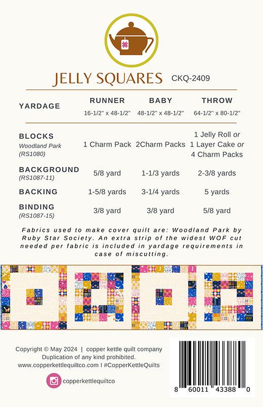 PREORDER - Jelly Squares Quilt Pattern - Sarah Sumbera - CKQ 2409 - Printed Pattern