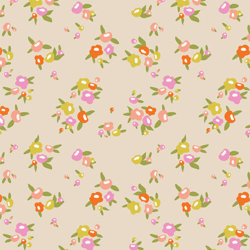 A closeup shot of the quilting fabric pattern called Gentle Petals, designed by AGF Studios. The SKU is CTG77106.