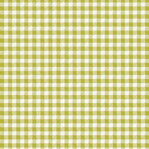 A closeup shot of the quilting fabric pattern called Checkered Charm Sprout, designed by AGF Studios. The SKU is CTG77110.