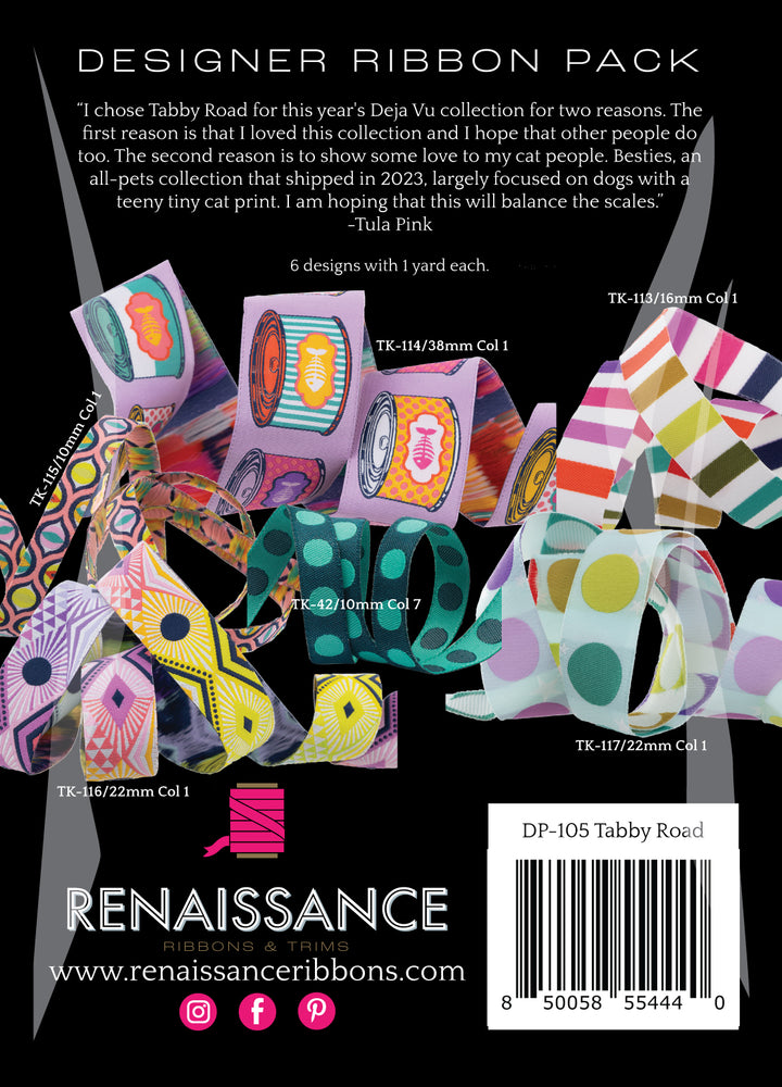 Renaissance Ribbons - Tula Pink Tabby Road Deja Vu - Designer Pack