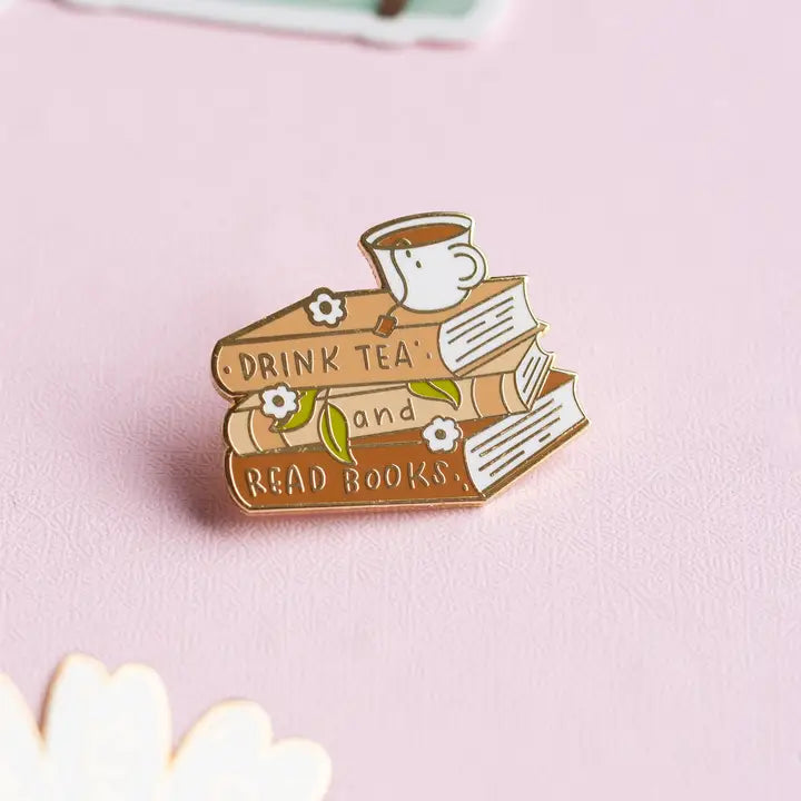 Tea and Books Enamel Pin - Occasionalish