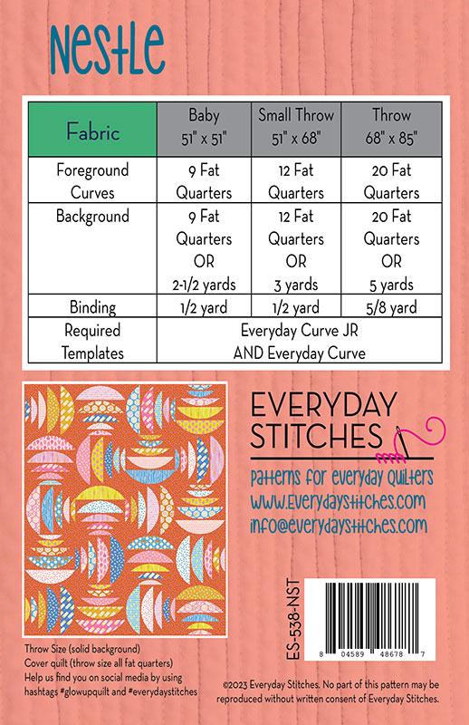 Nestle - Quilt Pattern - Everyday Stitches - ES 538NST - Paper Pattern