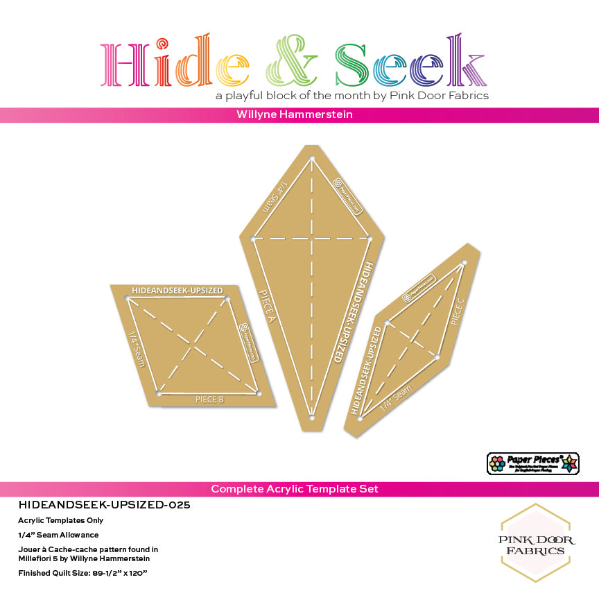 PREORDER Upsized Hide and Seek - Complete Acrylic Template Set - HIDEANDSEEK-UPSIZED