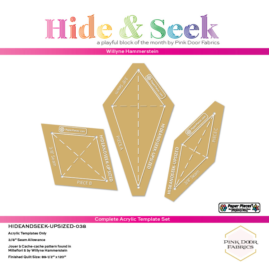 PREORDER Upsized Hide and Seek - Complete Acrylic Template Set - HIDEANDSEEK-UPSIZED