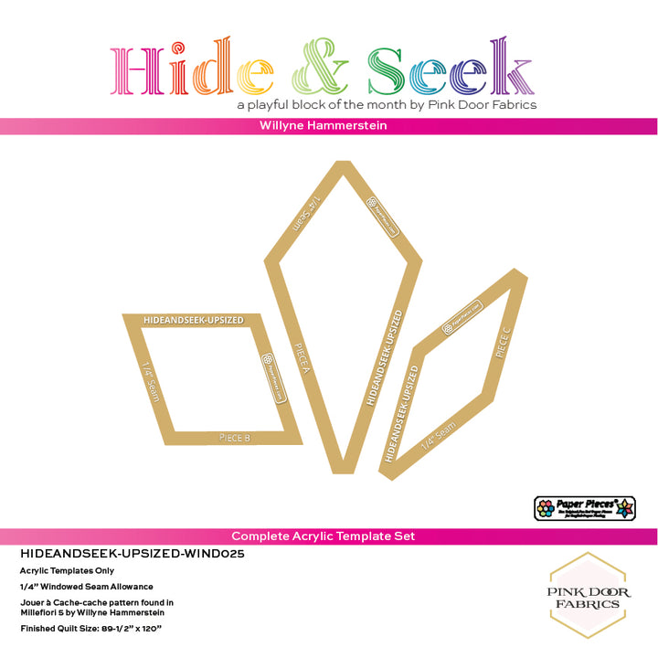 PREORDER Upsized Hide and Seek - Complete Acrylic Template Set - HIDEANDSEEK-UPSIZED