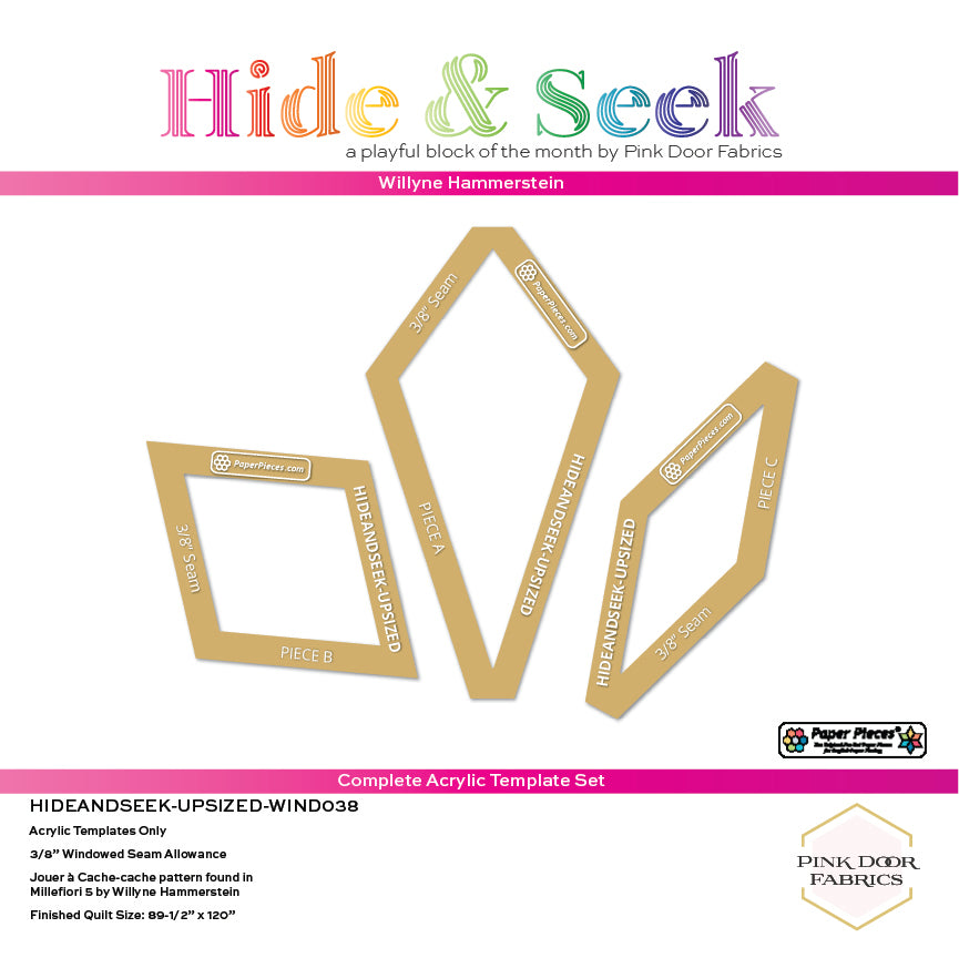 PREORDER Upsized Hide and Seek - Complete Acrylic Template Set - HIDEANDSEEK-UPSIZED