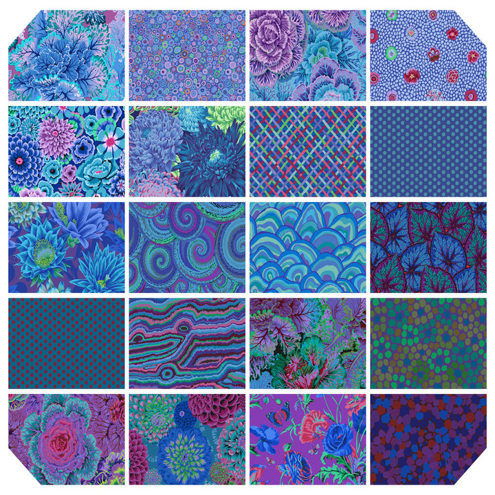 Kaffe Classics Plus (Royal) - 5-Inch Charm Pack, 42 pieces - by Kaffe Fassett Collective