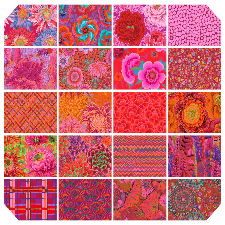 Kaffe Classics Plus (Ruby) - 5-Inch Charm Pack, 42 pieces - by Kaffe Fassett Collective