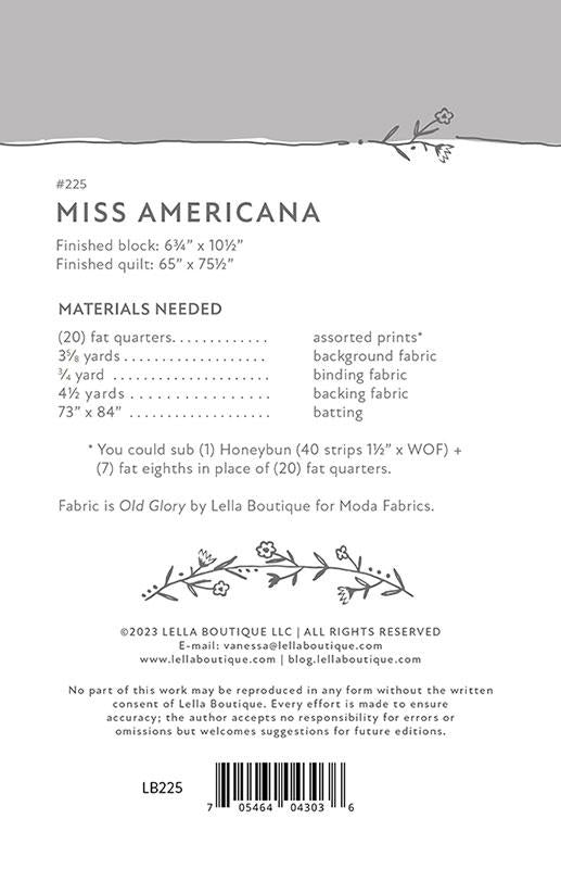 Miss Americana - Quilt Pattern - Lella Boutique - LB225 - Printed Pattern