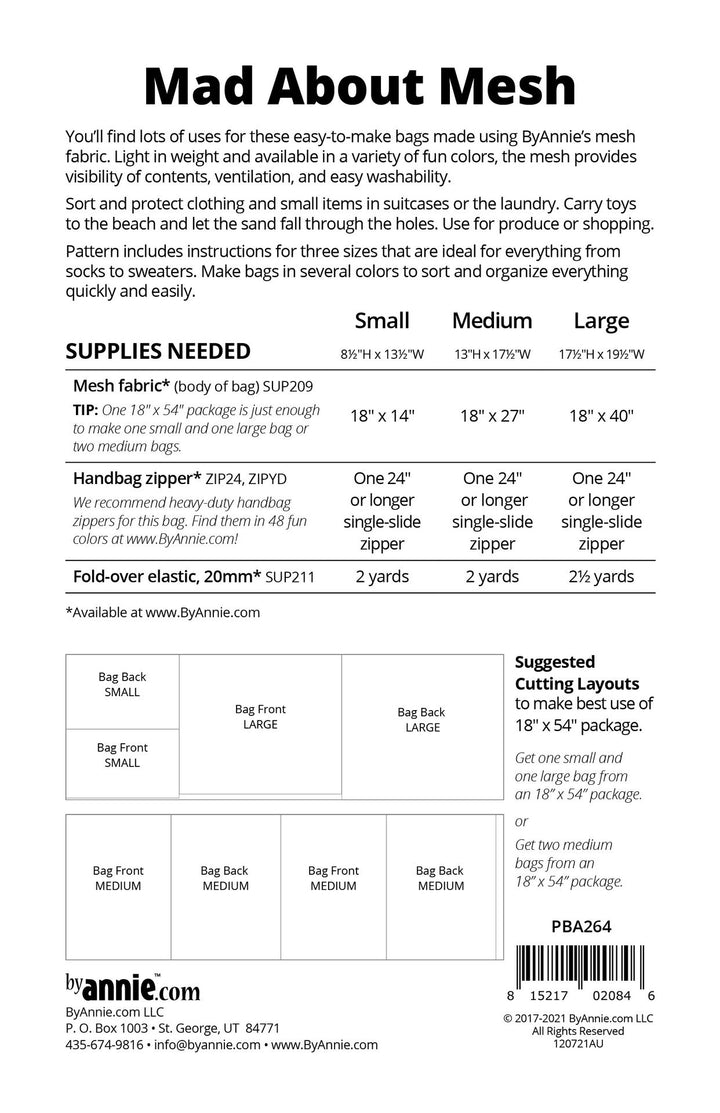 Mad About Mesh - Pattern by By Annie - Paper Pattern - PBA264