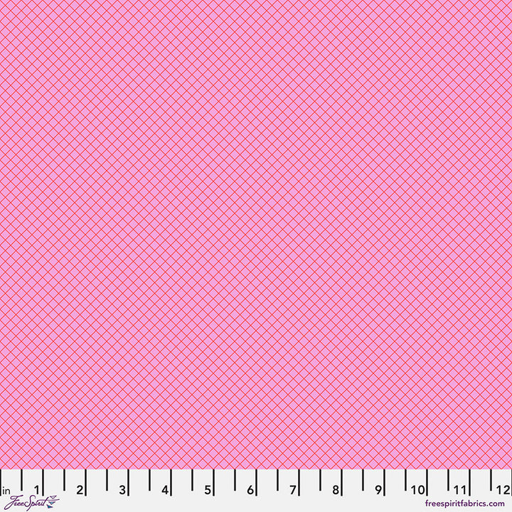 PREORDER - True Colors - On the Grid in Bubblegum - Tula Pink - PWTP255.BUBBLEGUM - Half Yard