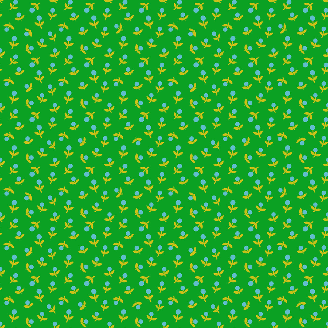 A closeup shot of the quilting fabric pattern called Sprout, designed by Alexia Abegg for Ruby Star Society, in the verdant colorway. The SKU. is RS4103 19.