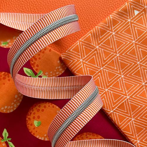 Sassafras Lane Designs - Orange Stripe Zipper - 3yds - SASSKIT 17J