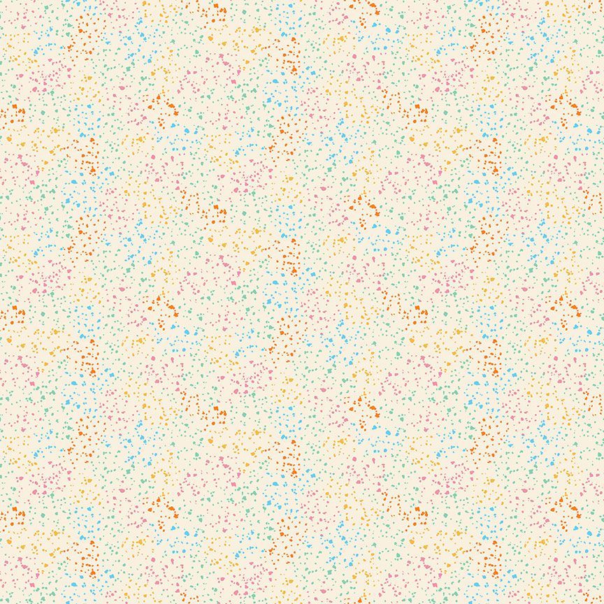 Cotton quilting fabric pattern called 'Stardust in Rainbow'. Part of the 'Terrain of Thought' fabric collection. Designed by Dear Stella for fabric company Dear Stella. SKU: ST D2857RAINBOW. 44-45 inch width.