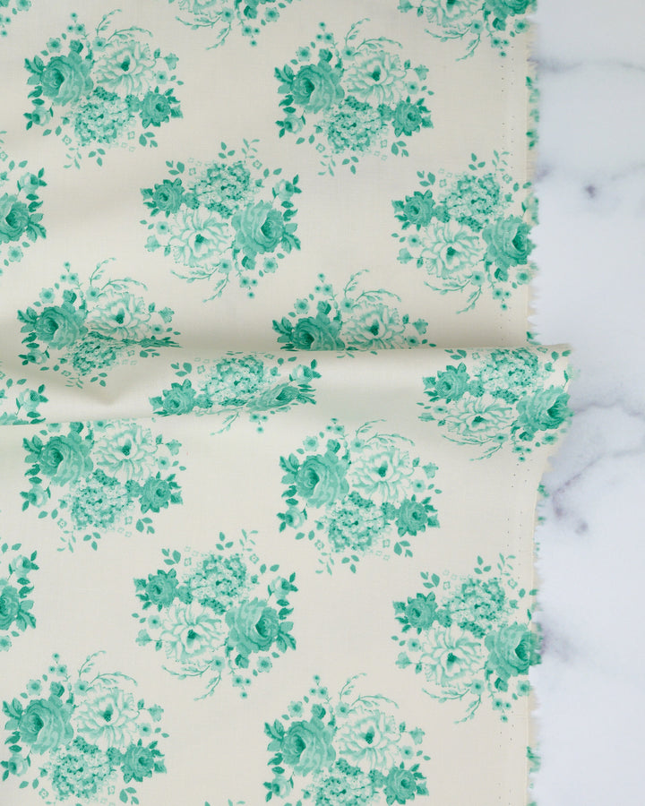 PREORDER - Sunday Brunch - Mia Teal - Tilda Fabrics - TIL100584 - Half Yard