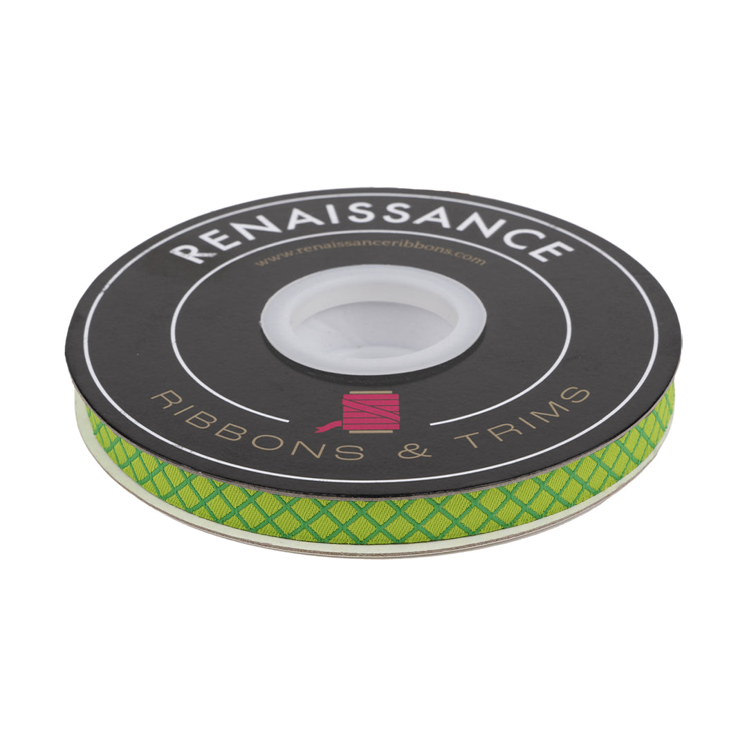 PREORDER - Renaissance Ribbons - True Colors 2025 - On the Grid in Apple - 3/8" width - By Tula Pink - One Yard