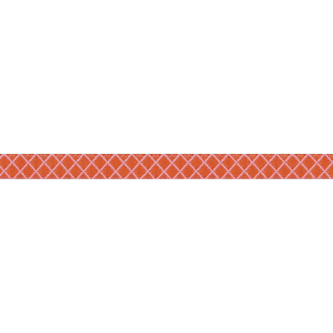 PREORDER - Renaissance Ribbons - True Colors 2025 - On the Grid in Salmon - 3/8" width - By Tula Pink - One Yard