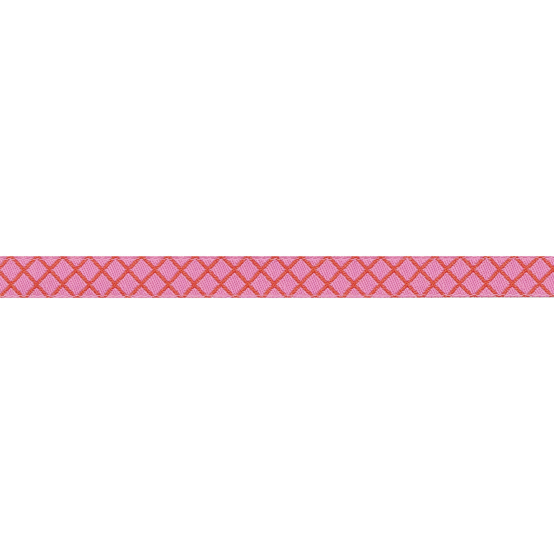 PREORDER - Renaissance Ribbons - True Colors 2025 - On the Grid in Bubblegum - 3/8" width - By Tula Pink - One Yard