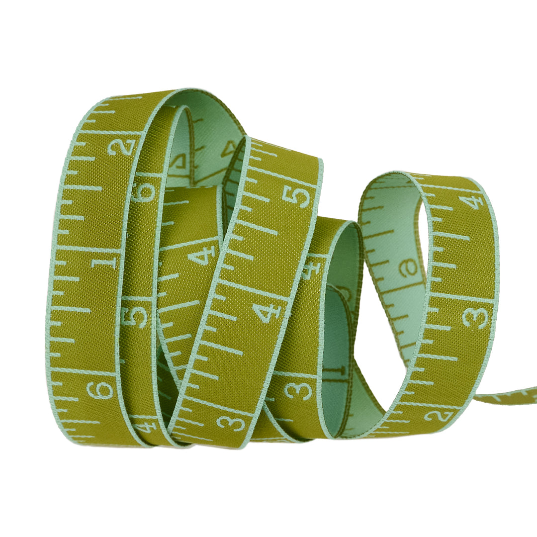 Renaissance Ribbons - True Colors 2025 - Measure Twice in Mojito - 5/8" width - By Tula Pink