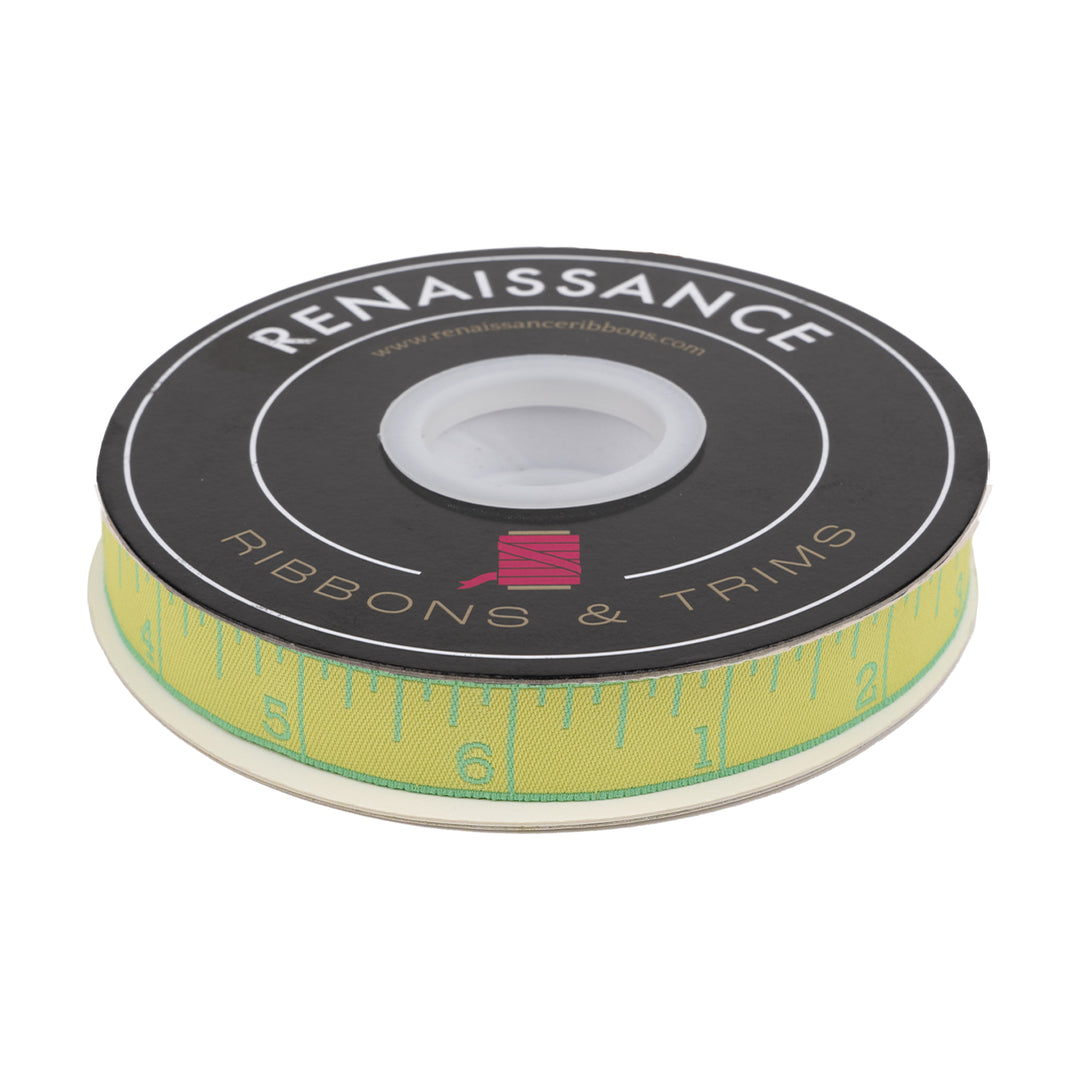 PREORDER - Renaissance Ribbons - True Colors 2025 - Measure Twice in Lemon Zest - 5/8" width - By Tula Pink - One Yard