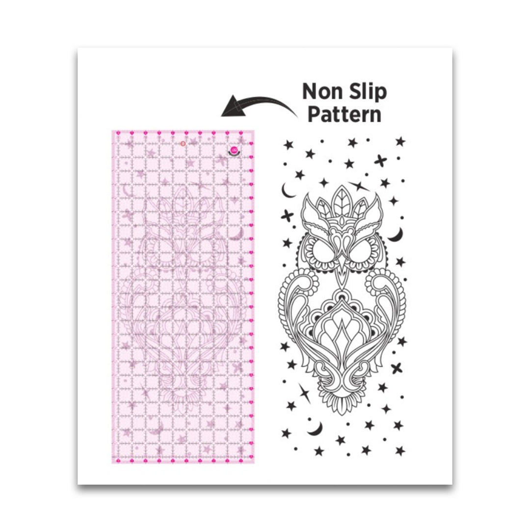 Tula Pink Hardware - 10-1/2" x 24-1/2" Non Slip Owl Ruler - TP10X24