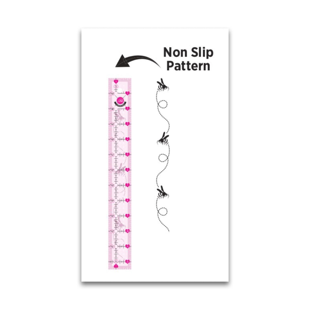 Tula Pink Hardware - 1-1/2" x 12-1/2" Non Slip Bee Ruler - TP1X12