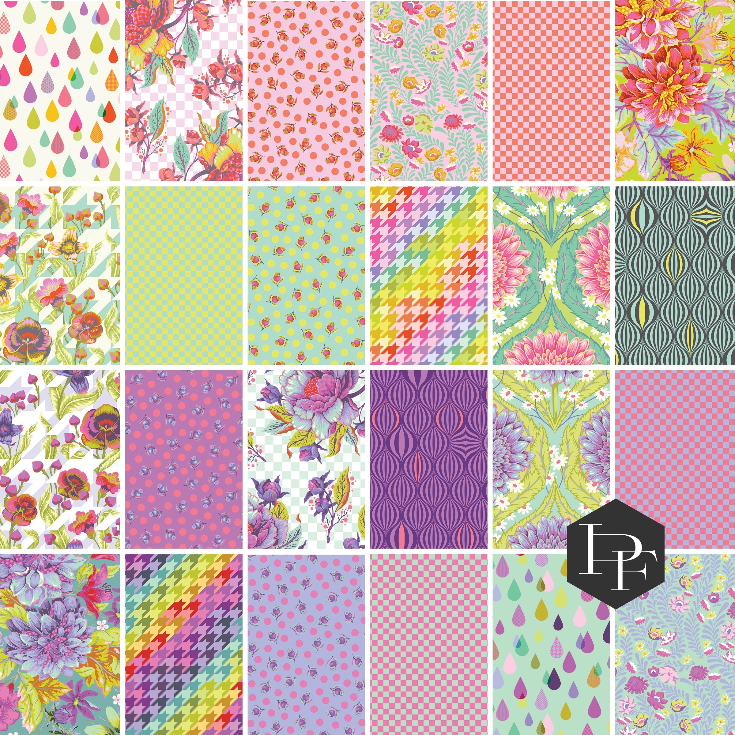 Yard bundle on sale of 9 Linework fabrics - Fussy Cutting Bundle – Tula Pink Linework Favorites